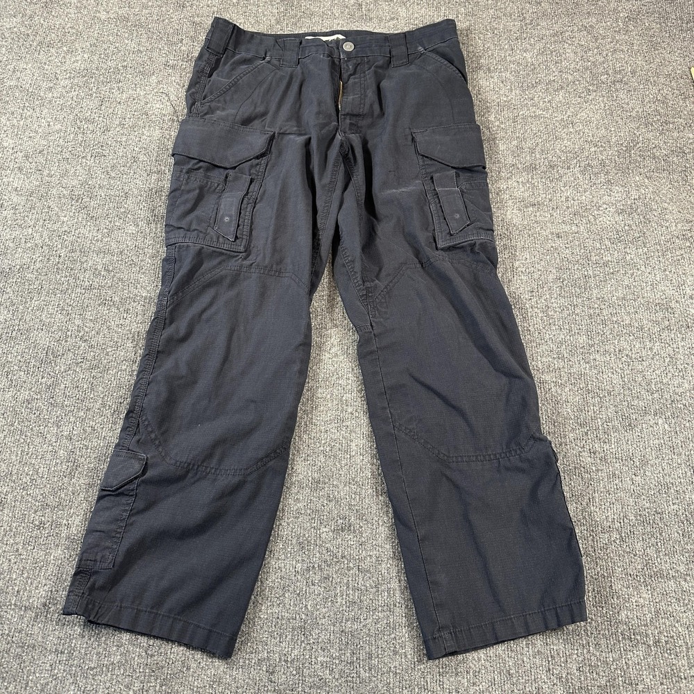 First Tactical Pants Mens 32x30 Black Cargo Straight Leg Workwear Utility